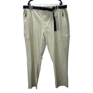 Clothin Men's Cargo Pants Tan Lightweight Quick Dry Belted Size 2XL 30L‎ Camping